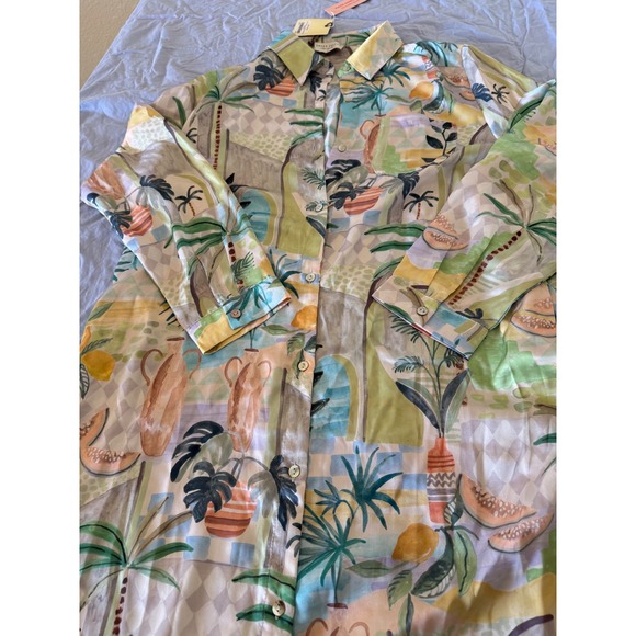 Dress Forum Dresses & Skirts - Dress Forum Hale House Silky Stroll in Venice Button Up Maxi Dress Large NWT